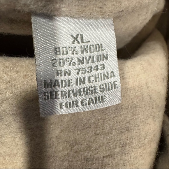 Tweeds Beige Collared Wool Blend Jacket Pea Coat Women Size XL - Picture 7 of 8